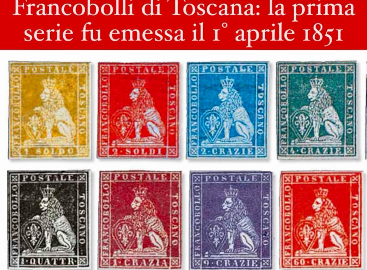 Anniversario dei Francobolli di Toscana: la prima serie emessa il 1 ...